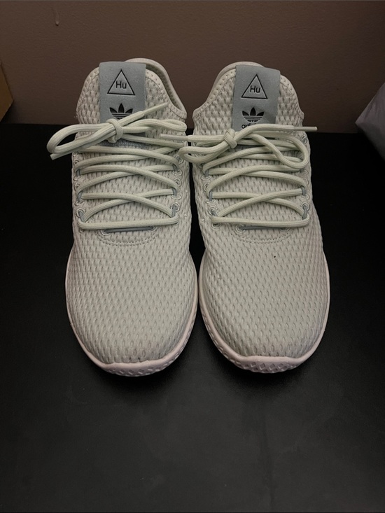 adidas Shoes - adidas Hu Pale Gray Knit Athletic Sneakers